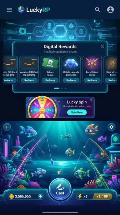 Tampilan antarmuka Pusat Unduh luckyrp yang user-friendly.